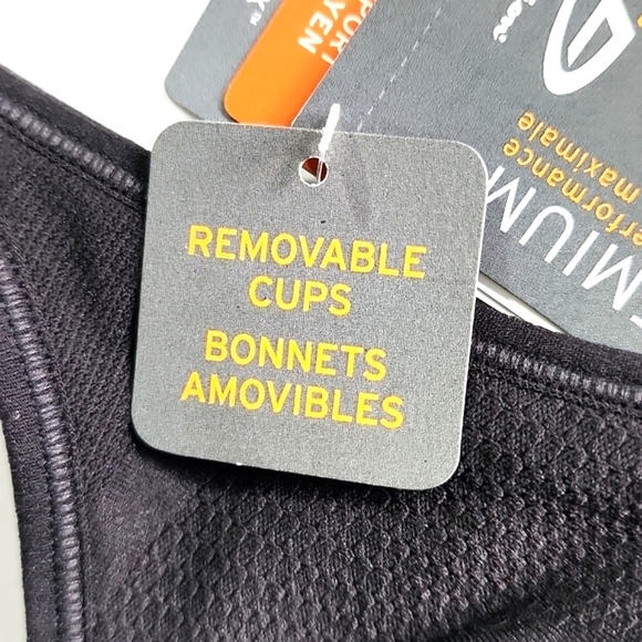 NWT Champion C9 DuoDry Max Black Sports Bra Medium Support Cross Straps Sz M - Picture 9 of 13